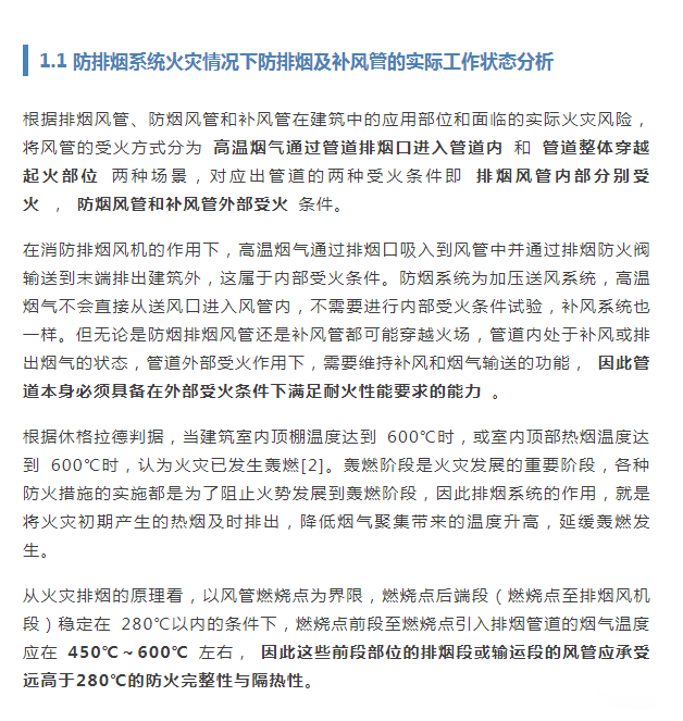 防排煙風管的耐火檢測與類型分析