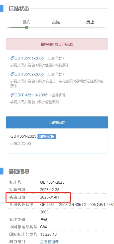 《手提式滅火器》GB 4351-2023新標準發布